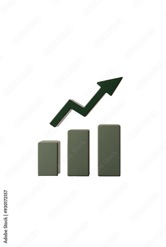 a green graph with a green arrow pointing up a green graph with a green arrow pointing up