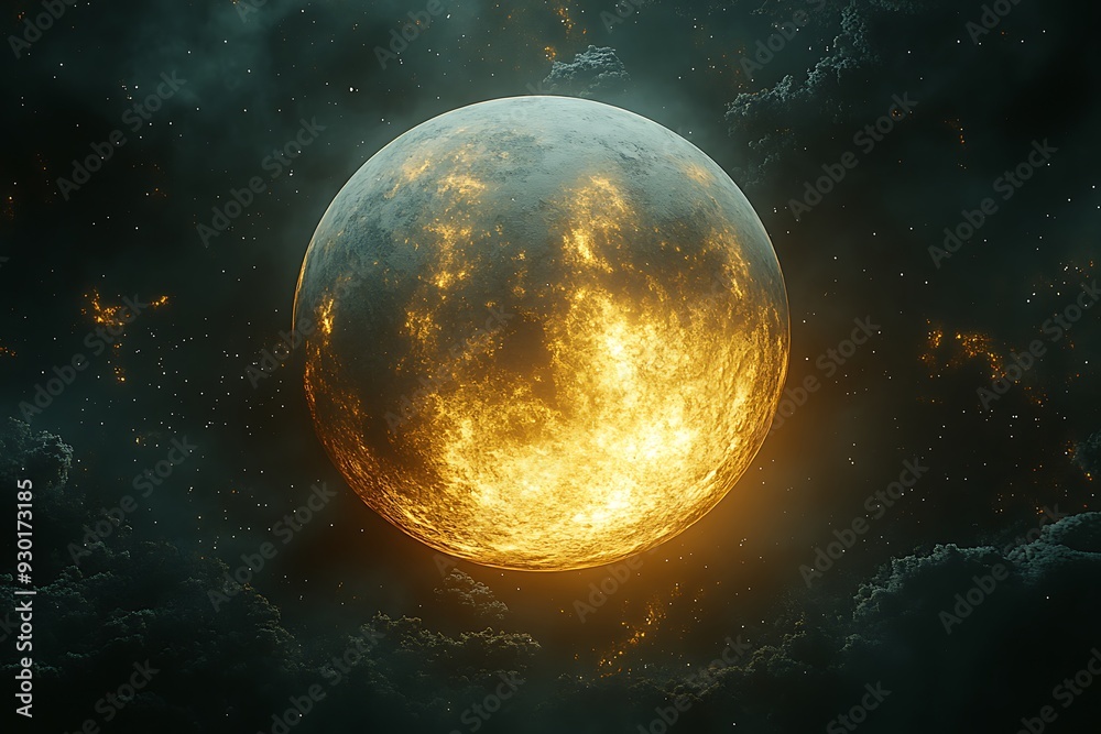 3D illustration of planets in deep space. High quality digital space art in 5K - realistic visualization 3D illustration of planets in deep space. High quality digital space art in 5K - realistic visualization