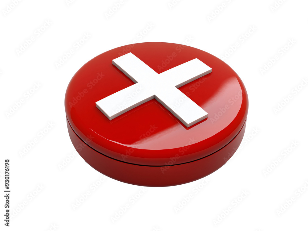 Obraz premium a red circle with a white cross on it