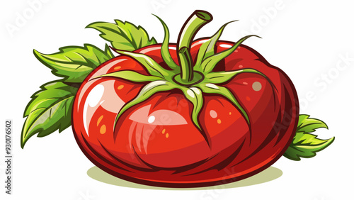 Photo of a tomato on a white background