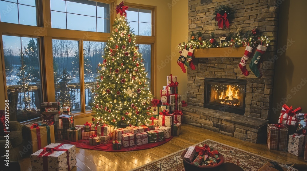 Christmas Cheer in a Cozy Living Room Christmas Cheer in a Cozy Living Room