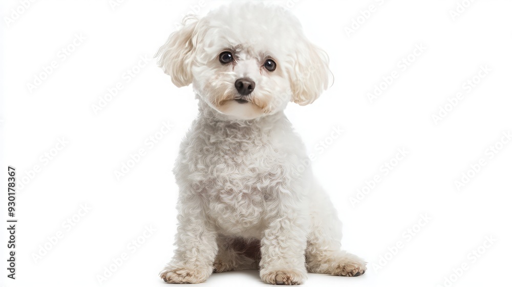 Obraz premium Adorable White Poodle Sitting