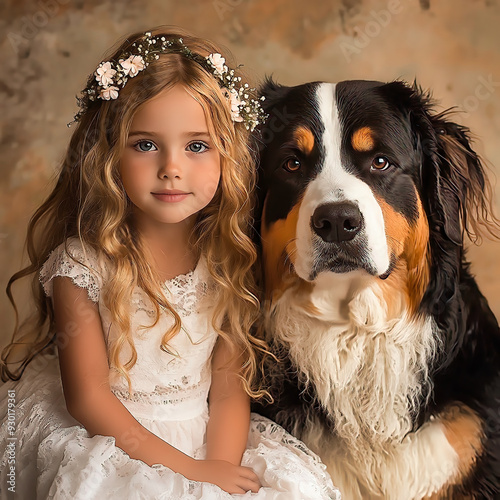 girl with dog