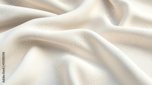 Close-up of smooth, elegant fabric showcasing subtle texture and soft ivory color, ideal for textile backgrounds or fashion design.