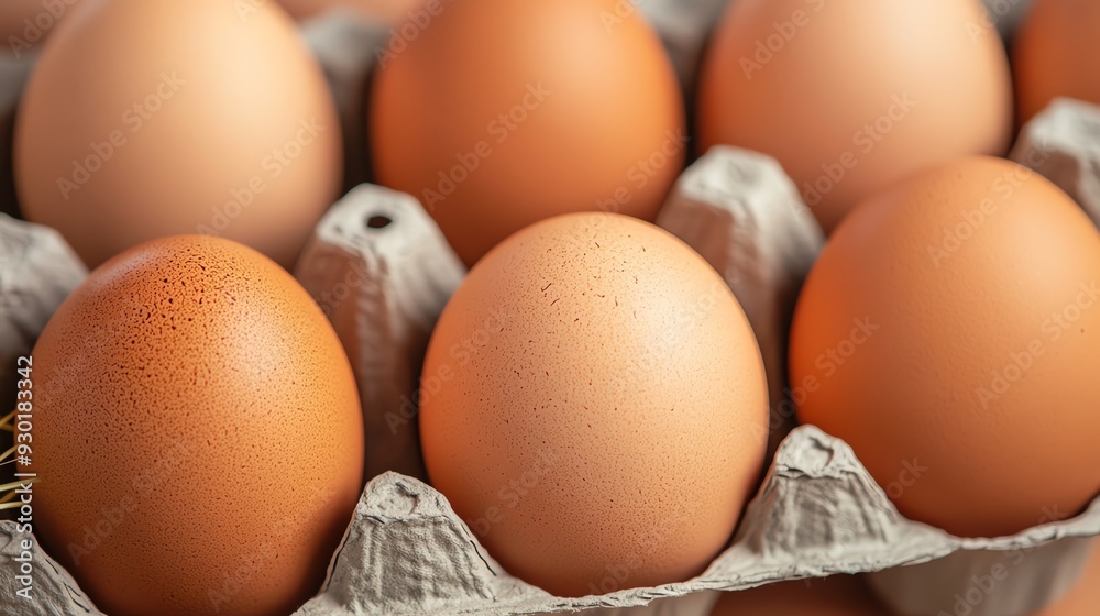 Fresh brown eggs neatly arranged in a carton, perfect for cooking and baking. Capture the essence of farm-fresh quality. Fresh brown eggs neatly arranged in a carton, perfect for cooking and baking. Capture the essence of farm-fresh quality.