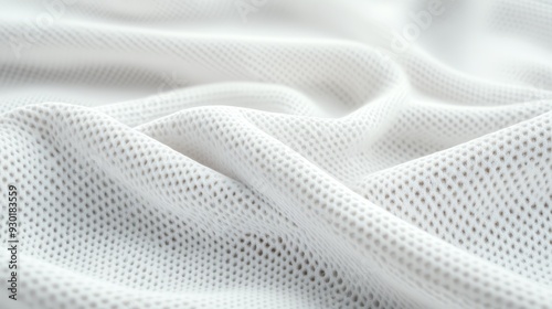 Soft, white mesh fabric with a delicate texture, ideal for fashion, upholstery, or design projects.