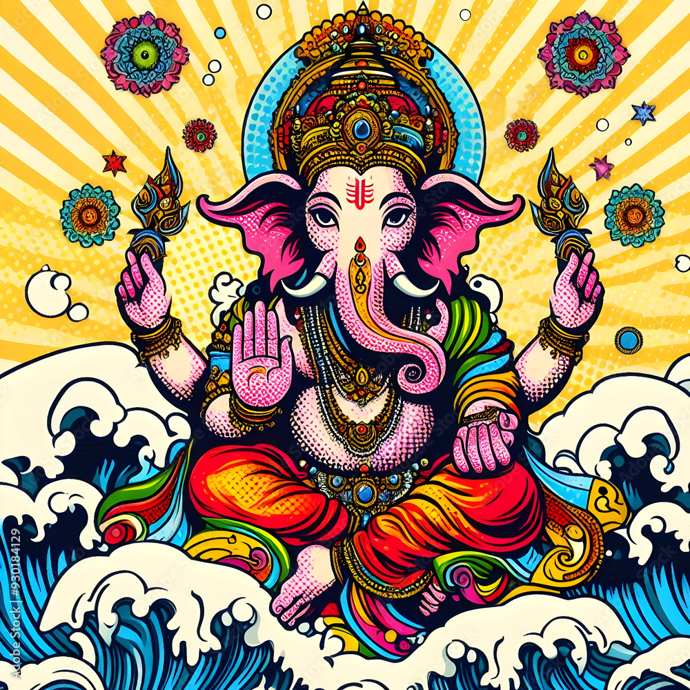 Contemporary art painting of Lord Ganesha Contemporary art painting of Lord Ganesha