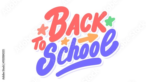 Back to School. Motion graphic. Animated typography logo.