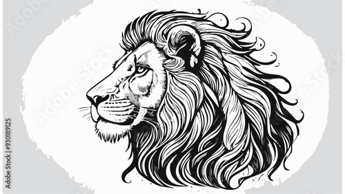 Lion Cat Kitten Head Sketch Style - Animal Face Portrait Feline Mammal Fur
