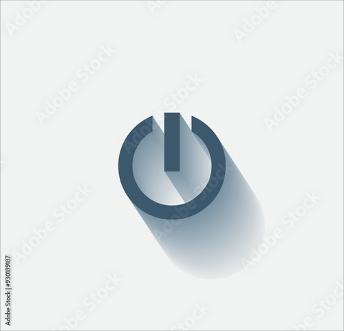 Vector dark color icon with shadow on light background