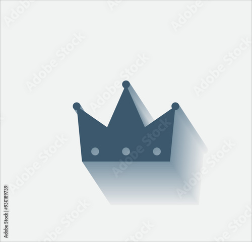 Vector dark color icon with shadow on light background