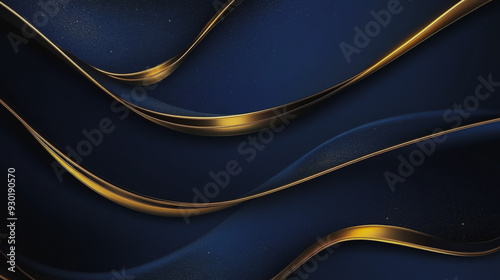 Abstract digital background electromagnetic wave background Innovation digital wave, information technology background and luxury background with golden line decoration and curve light effect