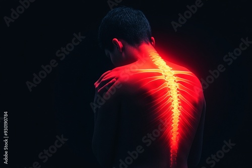 Person gripping their shoulder in acute pain, discomfort etched on their face photo