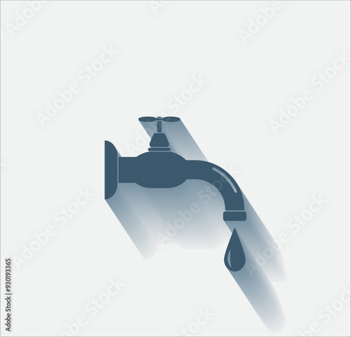 Vector dark color icon with shadow on light background