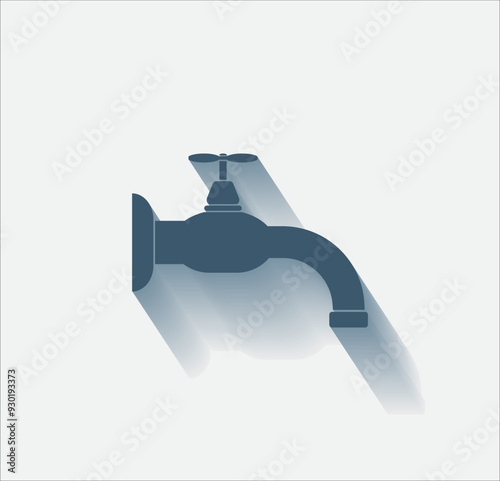 Vector dark color icon with shadow on light background