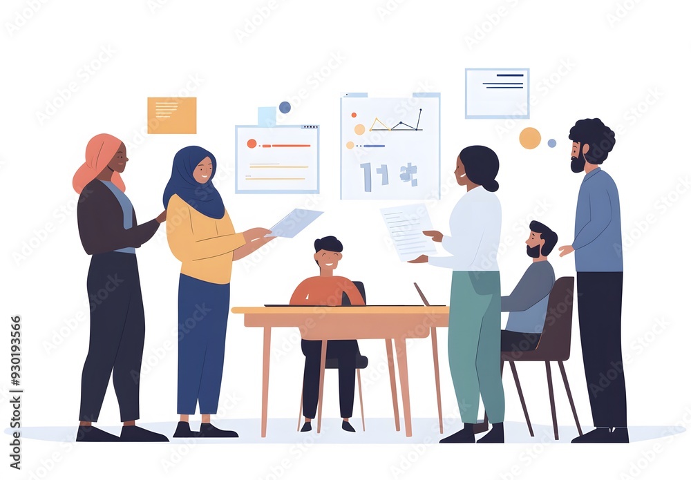 Obraz premium a group of multiethnic office workers