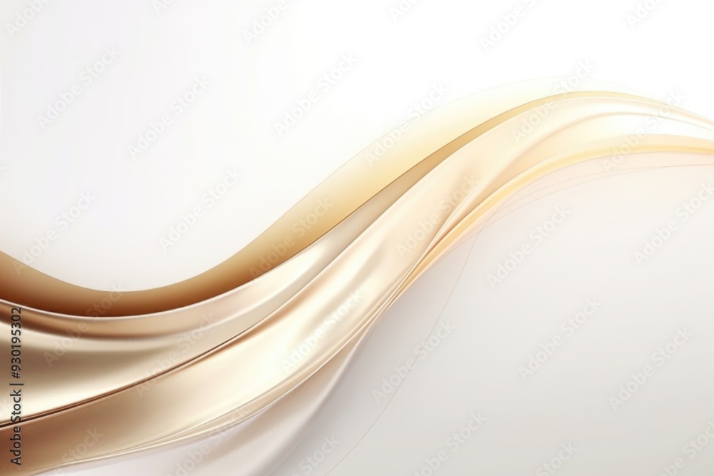 Fototapeta premium Free plain white background with gold wave