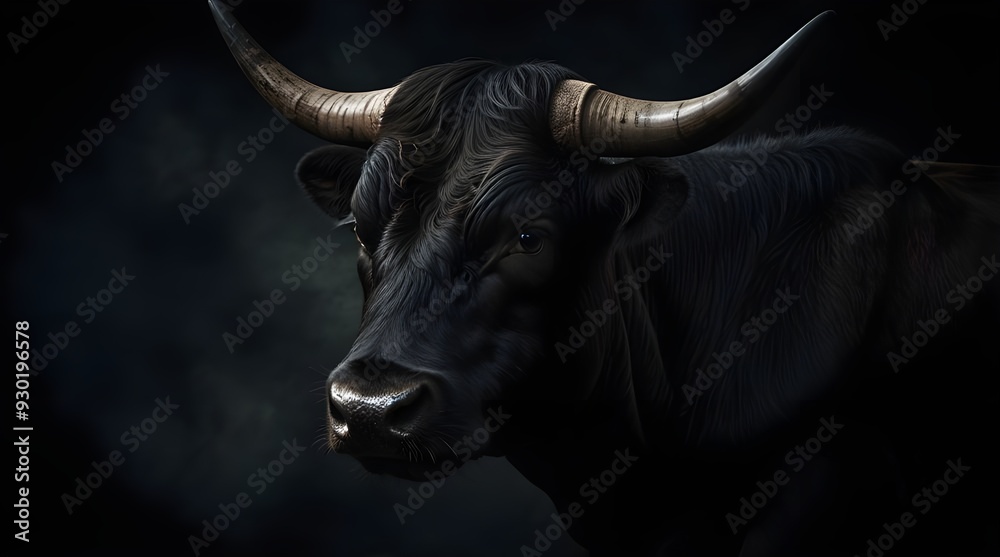bull in the dark face with horns.generative.ai bull in the dark face with horns.generative.ai