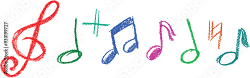 Musical Notes Crayon Chalk Drawing