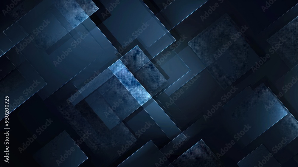 Obraz premium Abstract Geometric Background with Blue Glowing Squares