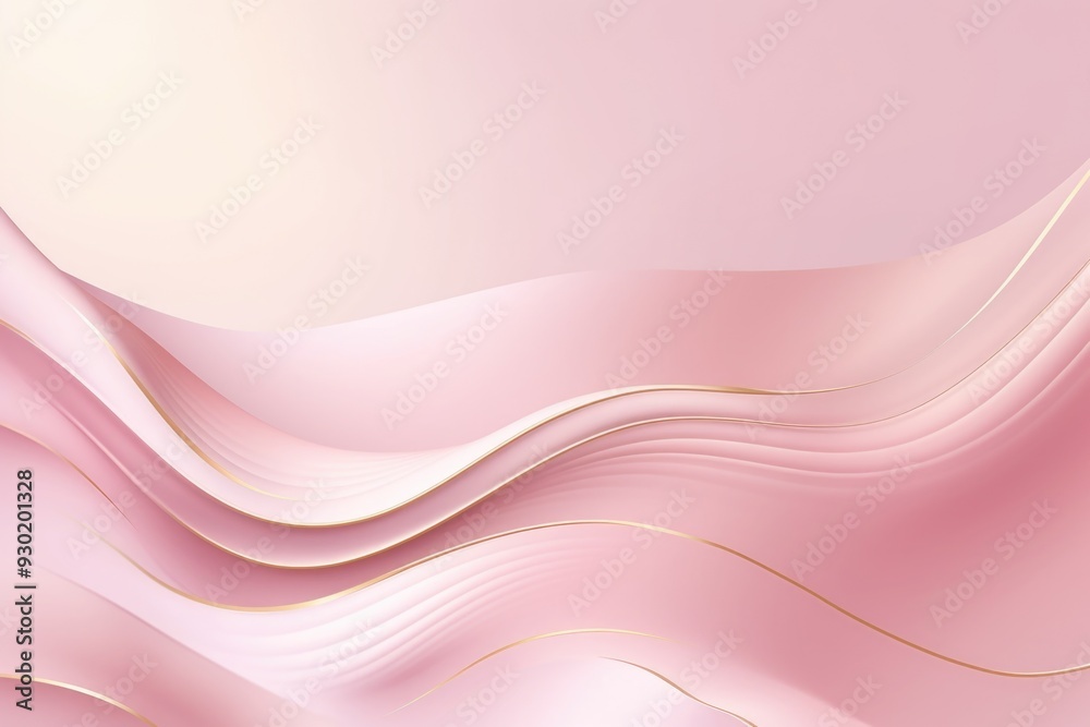Obraz premium Free plain pink background with gold wave