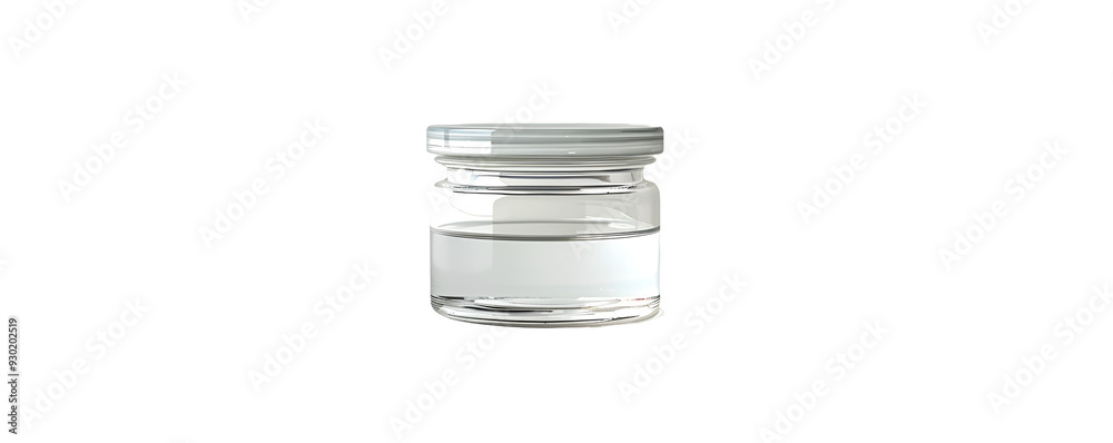 Obraz premium Empty Clear Glass Jar Isolated on Transparent Background