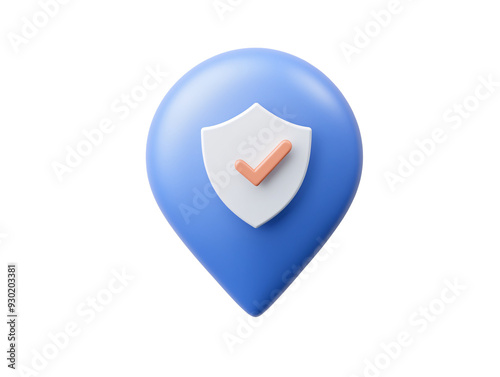 Free Download a blue and white pin with a check mark on it - GFXLoad