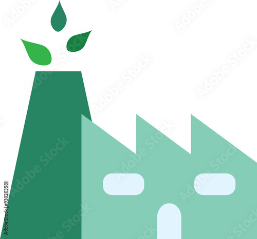 clean green factory renewable eco enegry icon