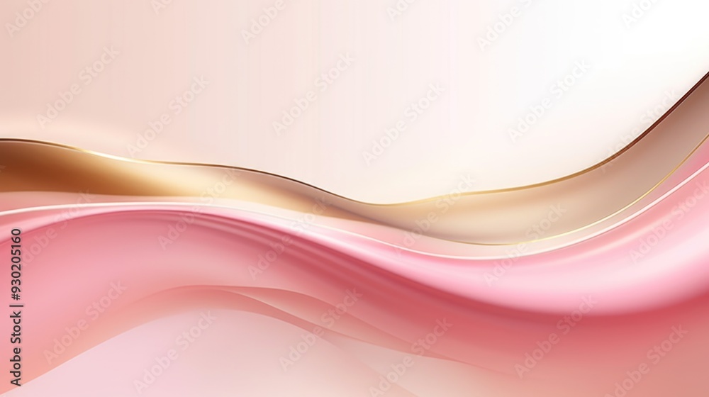 Free plain pink background with gold wave