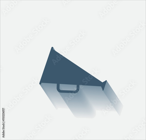 Vector dark color icon with shadow on light background