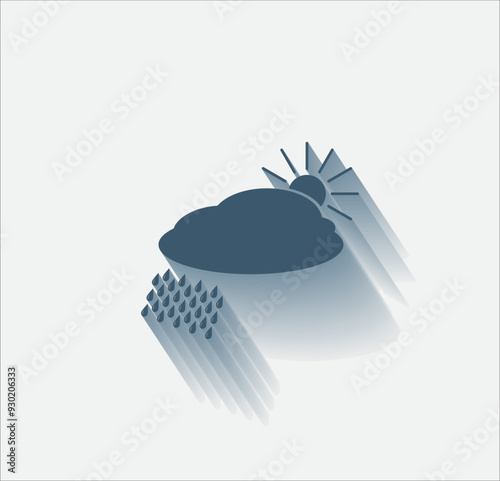 Vector dark color icon with shadow on light background