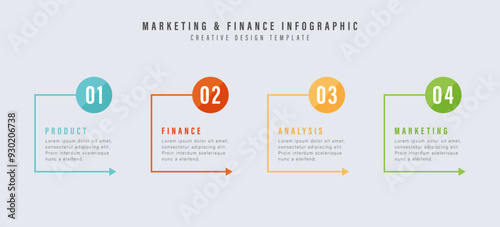 Modern minimalist elegant clean circular steps editable infographic design template vector