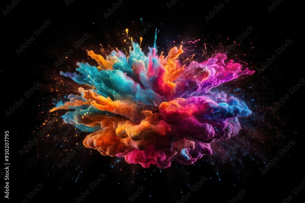 Explosion fireworks nebula black background. Explosion fireworks nebula black background.