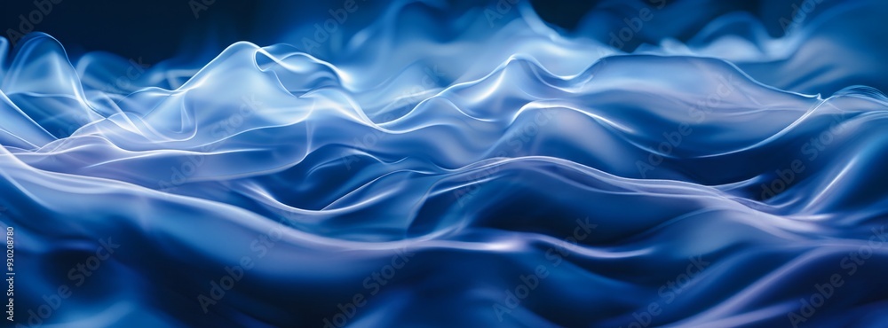 Flowing Blue Fabric Waves Creating a Serene Abstract Design Flowing Blue Fabric Waves Creating a Serene Abstract Design