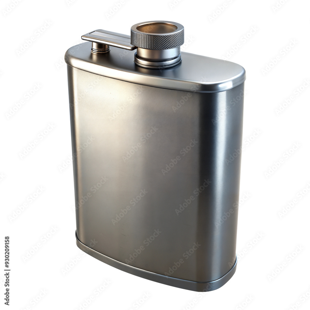 a small metal flask 3d illustration a small metal flask 3d illustration