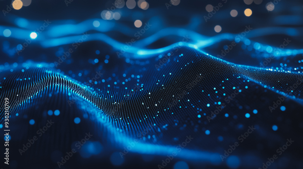 Abstract digital background electromagnetic wave background Innovation digital wave, information technology background and luxury background with golden line decoration and curve light effect