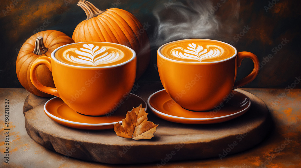 Obraz premium Pumpkin Macchiato Latte Coffe