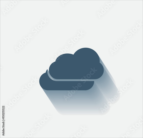 Vector dark color icon with shadow on light background