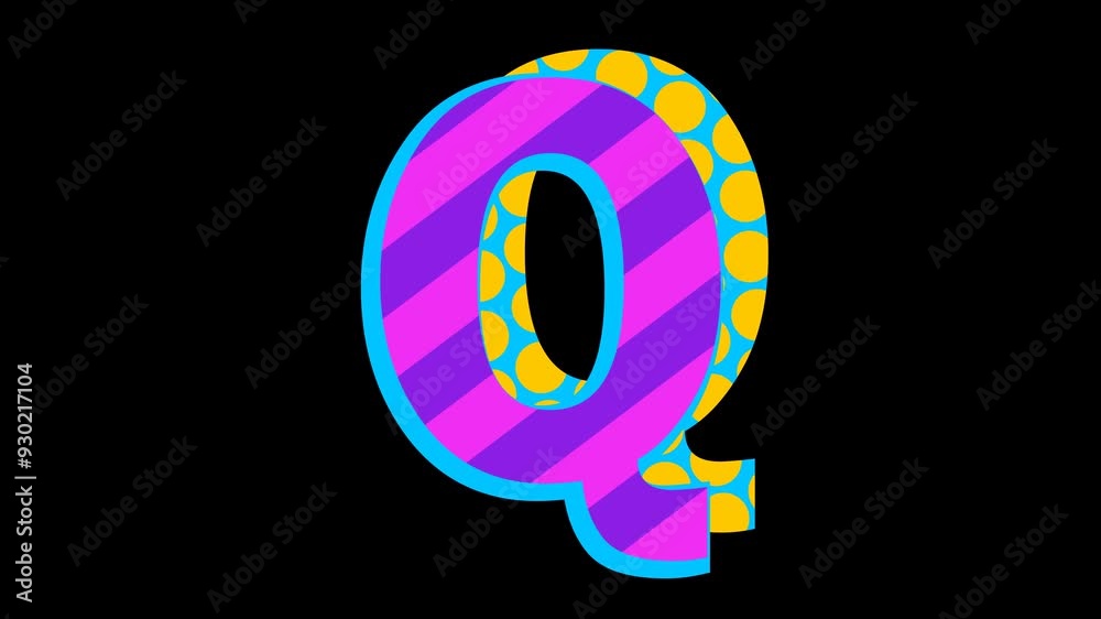Abstract retro pattern alphabet letter Q icon animation Abstract retro pattern alphabet letter Q icon animation