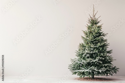 Snow-Dusted Christmas Trees in Minimalist Setting