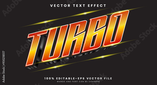 Bright Turbo editable text effect Template Suitable for Sport and Champion text style