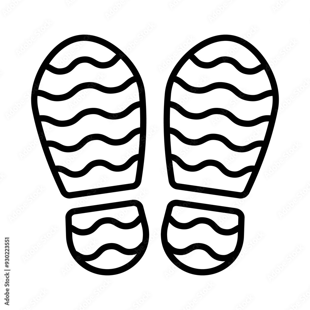 Illustration showing a black shoe sole icon on a white background