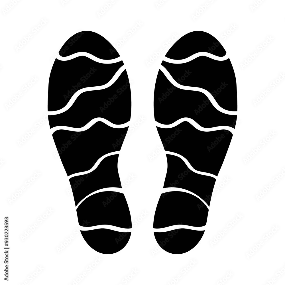 Illustration showing a black shoe sole icon on a white background Illustration showing a black shoe sole icon on a white background