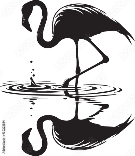 Flamingo Silhouette Vector Illustration