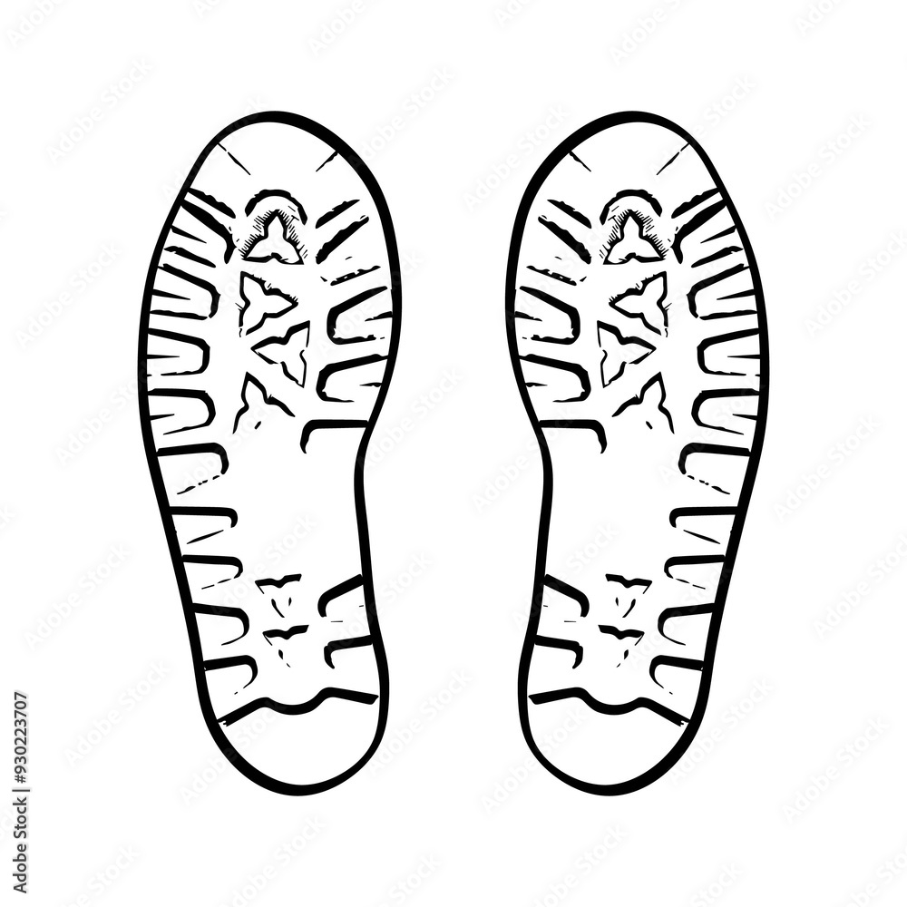 Illustration showing a black shoe sole icon on a white background Illustration showing a black shoe sole icon on a white background