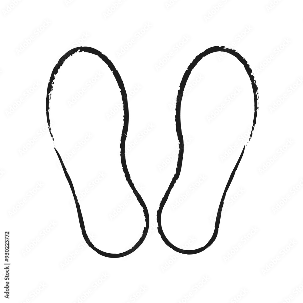 Illustration showing a black shoe sole icon on a white background Illustration showing a black shoe sole icon on a white background