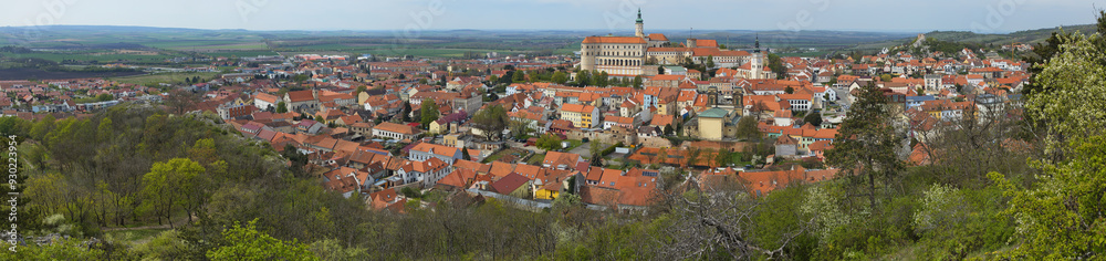 Obraz premium Panoramic view of Mikulov,Moravia,Czech republic,Europe