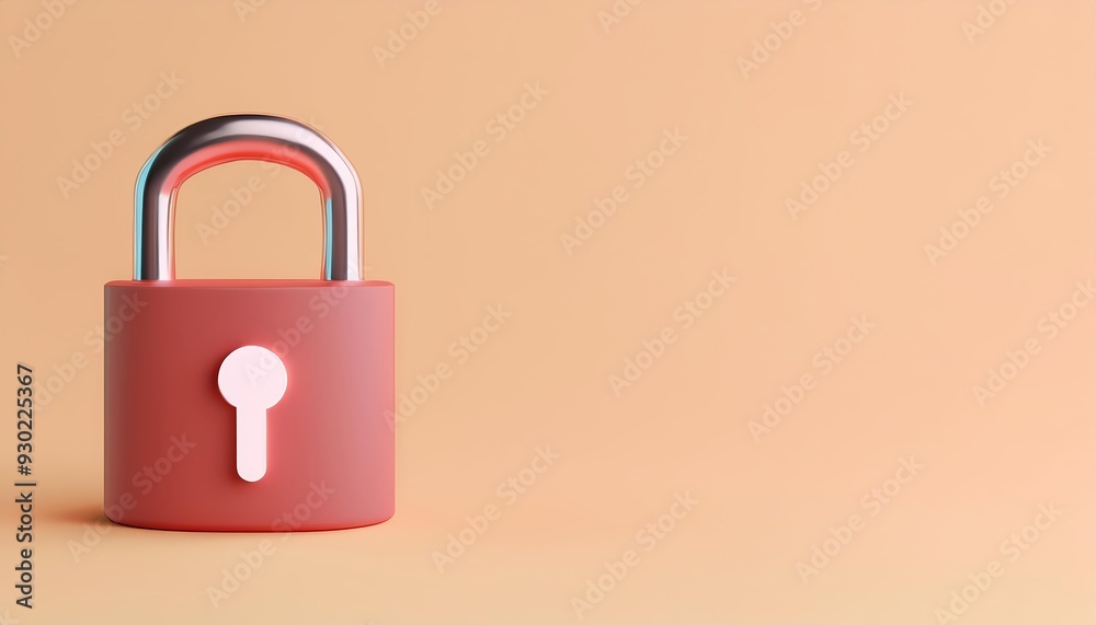 A stylish, vibrant padlock against a soft peach background, symbolizing security and protection. A stylish, vibrant padlock against a soft peach background, symbolizing security and protection.