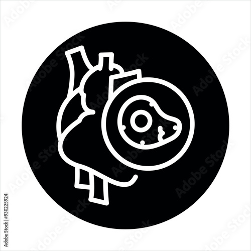 Atherosclerosis line black icon. Signs for web page