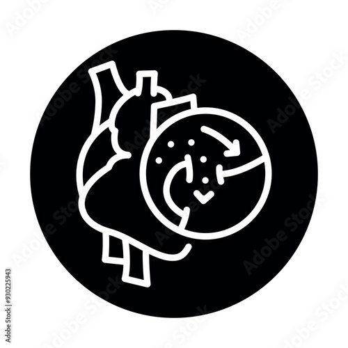 Ductus arteriosus black line icon.